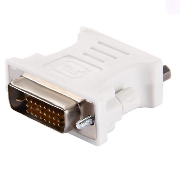 DVI 24+1 Pin Male to VGA 15Pin Female Adapter (White) - Image 2