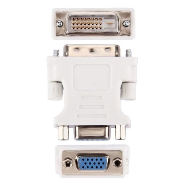 DVI 24+1 Pin Male to VGA 15Pin Female Adapter (White) - Image 4