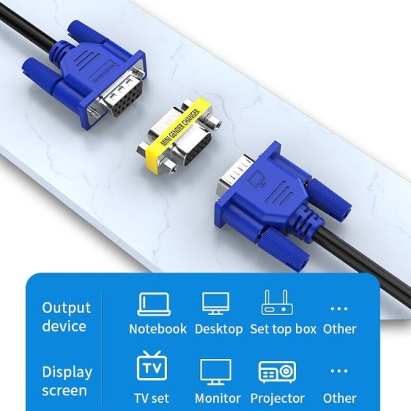 VGA 15Pin Male to VGA 15Pin Female adapter - Image 4