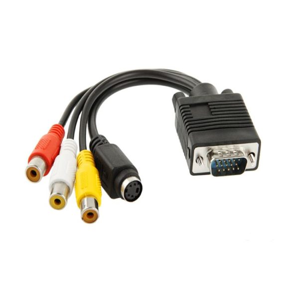 VGA to S-Video AV RCA TV Converter Cable Adapter with 2 Audio Cable - Image 2