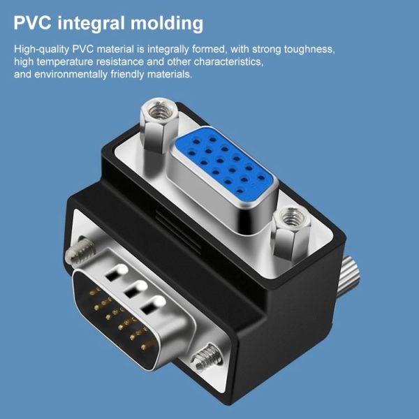 90 Degree VGA 15 Pin Male to Female Right Angle Adapter - Image 4