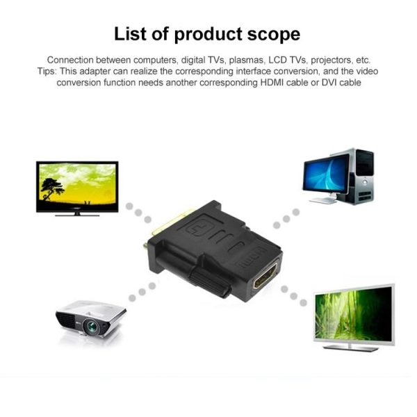 DVI-D 24+1 Pin Male to HDMI 19 Pin Female Adapter for Monitor / HDTV - Image 5