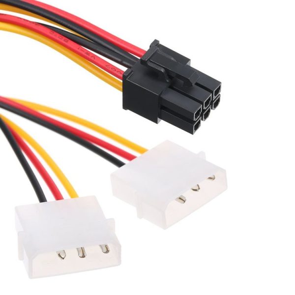 6 Pin Male to 2 x 4 Pin Female Power Cable, Length: 17.5cm - Image 4