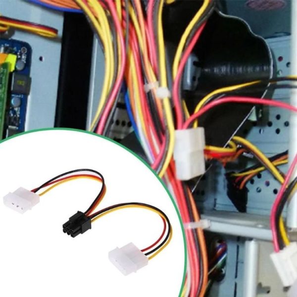 6 Pin Male to 2 x 4 Pin Female Power Cable, Length: 17.5cm - Image 7