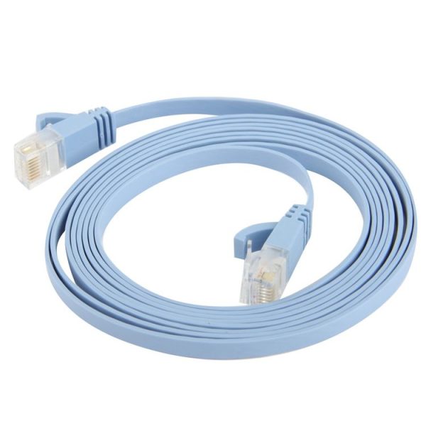 CAT6 Ultra-thin Flat Ethernet Network LAN Cable, Length: 2m (Baby Blue) - Image 4