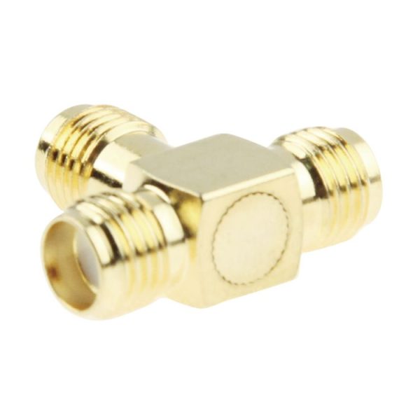 Gold Plated SMA Female to 2 SMA Female Adapter (Gold) - Image 3
