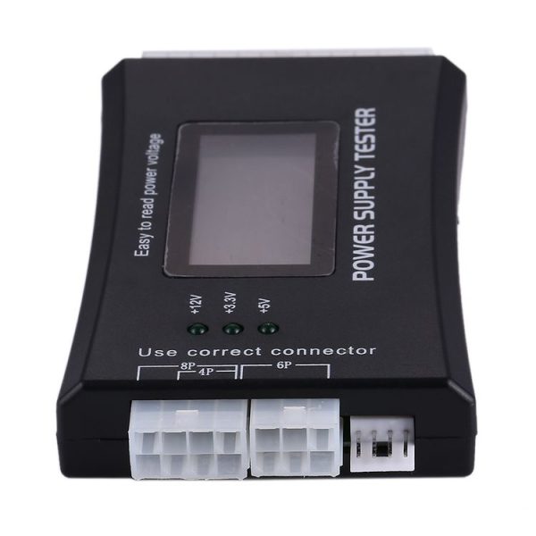 Digital LCD Display PC Computer 20 / 24 Pin Power Supply Tester Checker Power Measuring Diagnostic Tester Tool (Black) - Image 3