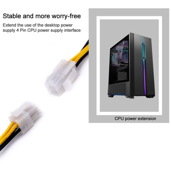 ATX 4 Pin Male to Female Power Supply Extension Cable Cord Connector - Image 4