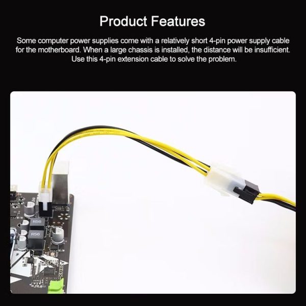 ATX 4 Pin Male to Female Power Supply Extension Cable Cord Connector - Image 5