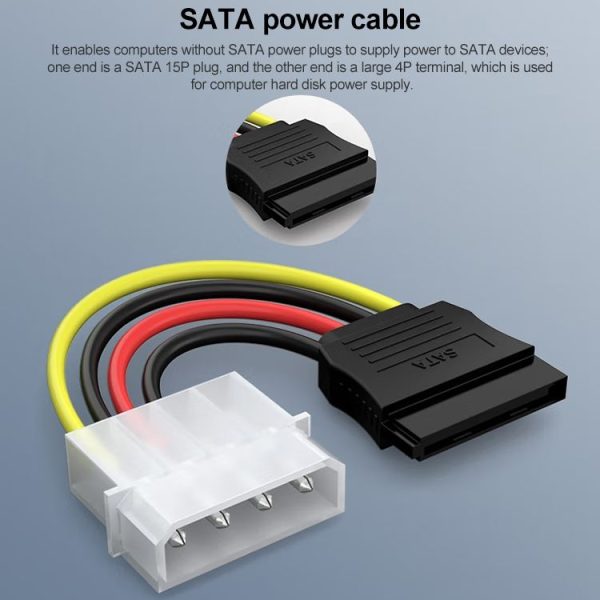 4 Pin IDE to Serial ATA SATA Power Adapter (15cm), Material: Cu - Image 5
