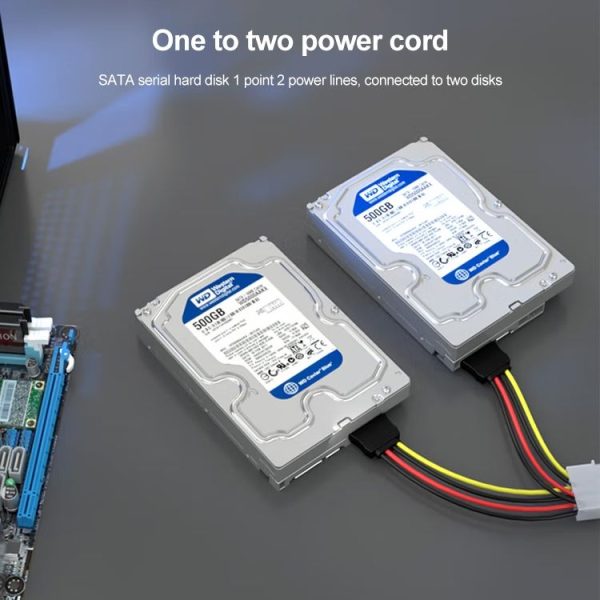 2 x 15 Pin to 4 Pin to 4 Pin Serial SATA Power Adapter Cable, Core Material: Aluminium + Magnesium, Length: 18cm - Image 5