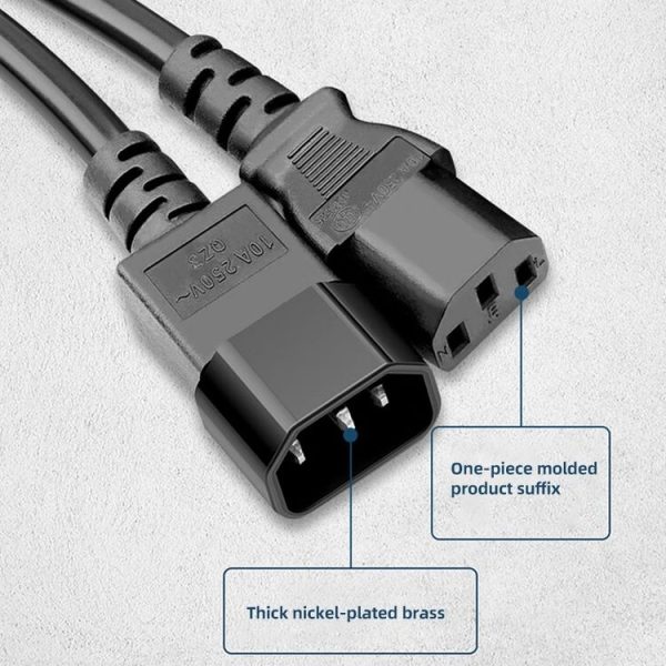 1.5m AC 3 Prong PC Power Extension Cord / Cable - Image 2
