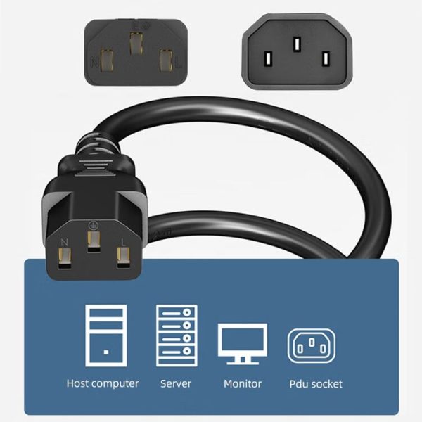 1.5m AC 3 Prong PC Power Extension Cord / Cable - Image 5