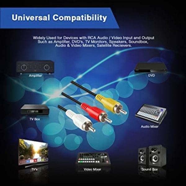 3.5mm Male Stereo Jack to 3 Male RCA Plugs Cable, Length: 75cm - Image 4