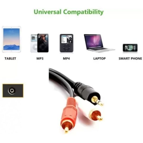 Normal Quality Jack 3.5mm Stereo to RCA Male Audio Cable, Length: 1.5m - Image 4