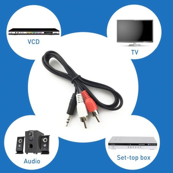 Jack 3.5mm Stereo to RCA Male Audio Cable, Length: about 2.7m - Image 5