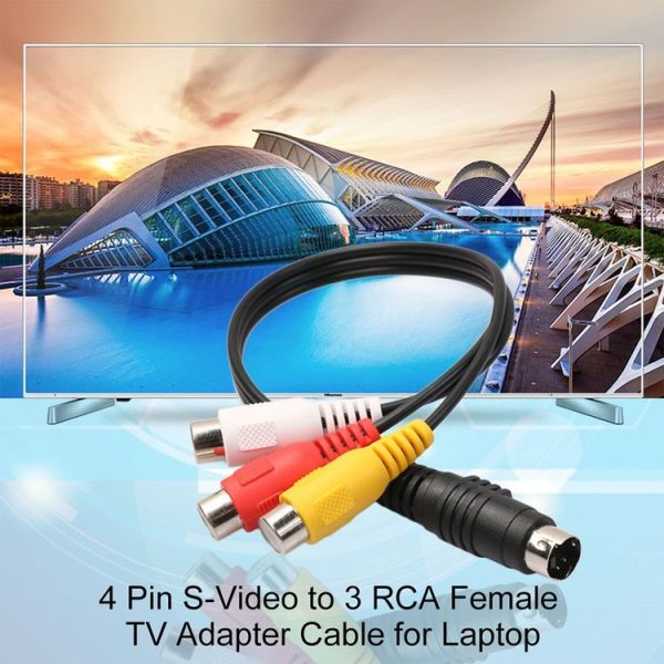 4-pin S-Video TV to RCA Converter AV female Cable Adapter, Length: 20cm - Image 5