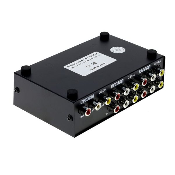 4 Port Input 1 Output Audio Video AV RCA Switch Box - Image 2