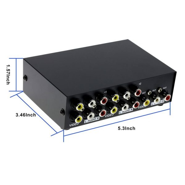 4 Port Input 1 Output Audio Video AV RCA Switch Box - Image 3
