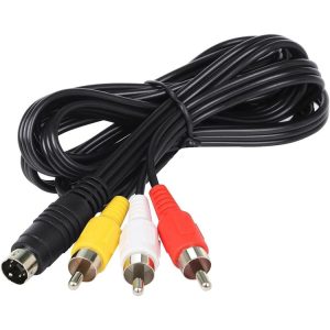 4 Pin S-Video to 3 RCA AV TV Male Cable Converter Adapter, Length: 1.5M (Black)