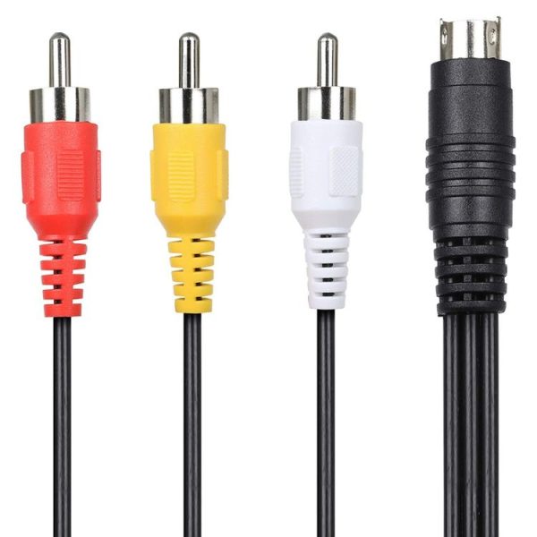 4 Pin S-Video to 3 RCA AV TV Male Cable Converter Adapter, Length: 1.5M (Black) - Image 2