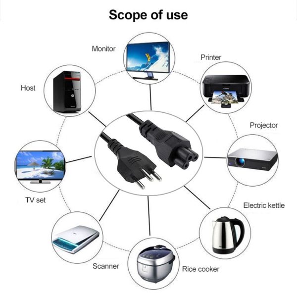 3 Prong Style Brazil Notebook AC Power Cord, Length: 1.2m (OD5.5) - Image 6