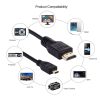 1.5m Micro HDMI to HDMI 19 Pin Cable, 1.4 Version, Support 3D - Image 5