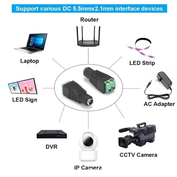 10 PCS CCTV DC Power Female Jack Connector - Image 5