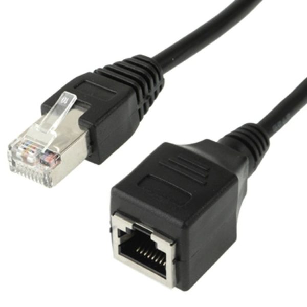 RJ45 Female to Male Cat Network Extension Cable, Length: 1.5m (Black)