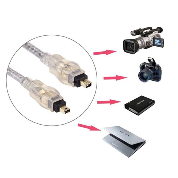 Gold Plated Firewire IEEE 1394 4Pin Male to 4Pin Male Cable, Length: 3m - Image 5