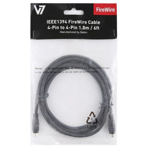 Firewire IEEE 1394 4Pin Male to 4Pin Male Cable, Length: 1.8m - Image 5