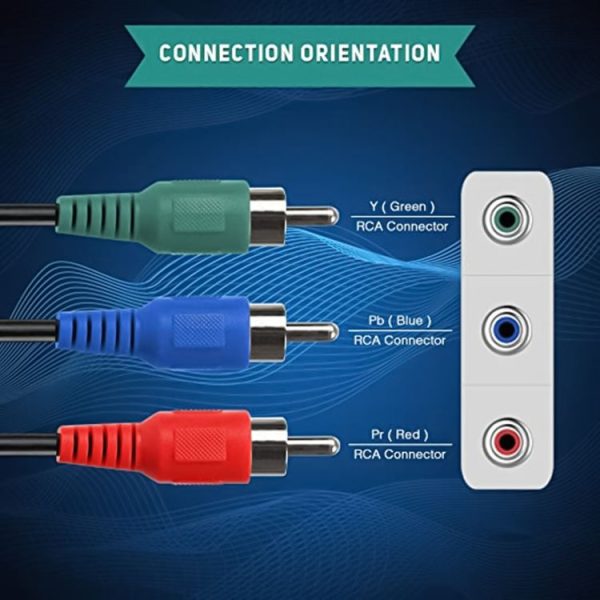 AV 3 RGB Male To 3 RGB Male Cable, Length: 1.5m - Image 3