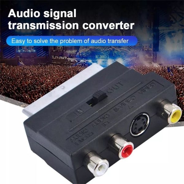 RGB Scart Male to S Video and 3 RCA Audio Adaptor (Black) - Image 5