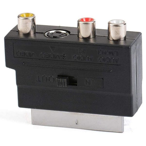 Scart Male to Female with Composite AV + S-Video Sockets (Black) - Image 2