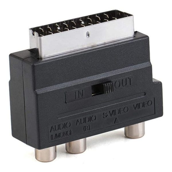 Scart Male to Female with Composite AV + S-Video Sockets (Black) - Image 4