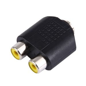 3.5mm Female to 2 RCA Female Adapter (Black)