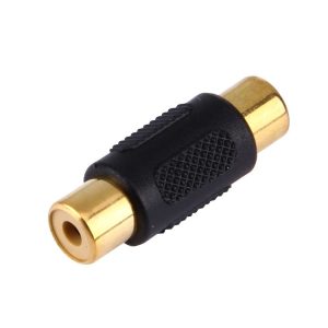 Gold RCA Female to Gold RCA Female Connector (Black)
