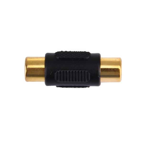 Gold RCA Female to Gold RCA Female Connector (Black) - Image 3