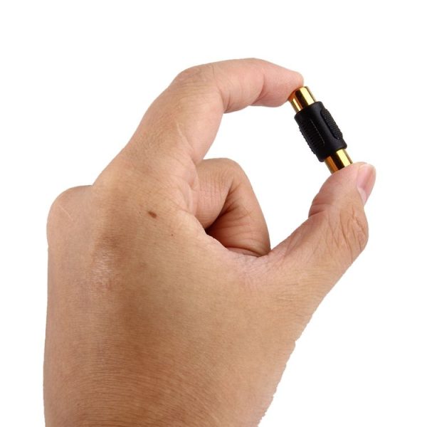 Gold RCA Female to Gold RCA Female Connector (Black) - Image 4
