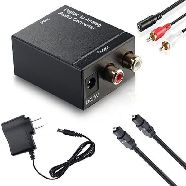 Analog RCA to Digital Optical Coaxial Toslink Audio Converter (Black) - Image 3