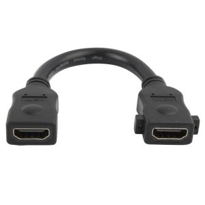 18cm 19 Pin Female to Female HDMI Cable (Black)
