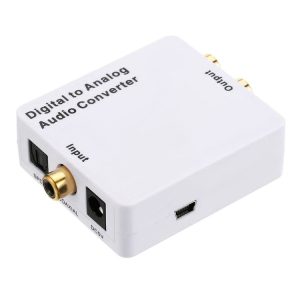 Digital to Analog Audio Converter / Mini Audio Decoder, Size: 72 x 55 x 20mm (White)