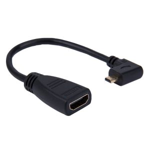 17cm 90 Degree Micro HDMI Right-toward Male to HDMI Female Cable Adapter (Black)