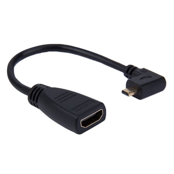 17cm 90 Degree Micro HDMI Right-toward Male to HDMI Female Cable Adapter (Black)