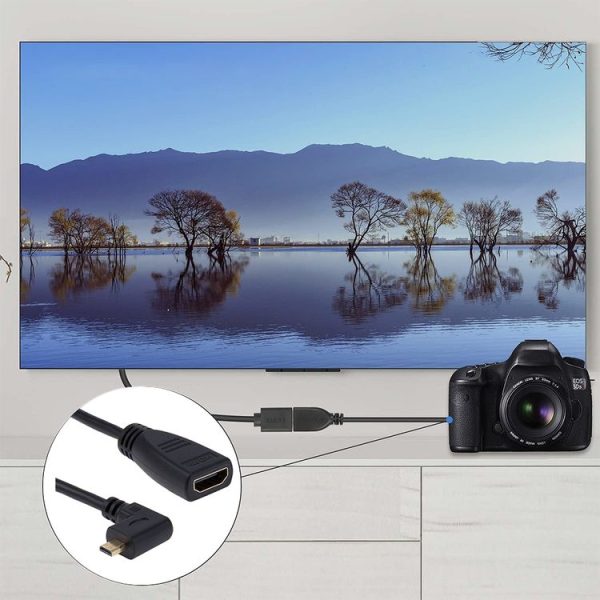 17cm 90 Degree Micro HDMI Right-toward Male to HDMI Female Cable Adapter (Black) - Image 7