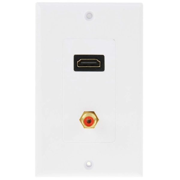 HDMI Female + RCA Female Plug Wall Plate Panel - Image 2