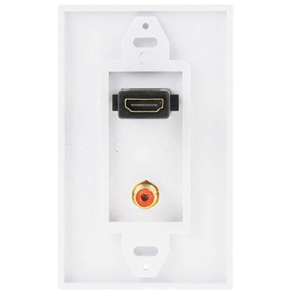 HDMI Female + RCA Female Plug Wall Plate Panel - Image 3