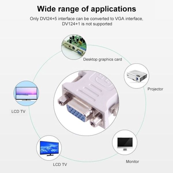 DVI-I Male Dual-Link 24 + 5 to 15 Pin VGA Female Video Monitor Adapter Converter (Grey) - Image 4