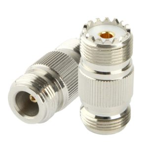 Coaxial RF N Female to UHF Female Adapter (Silver)