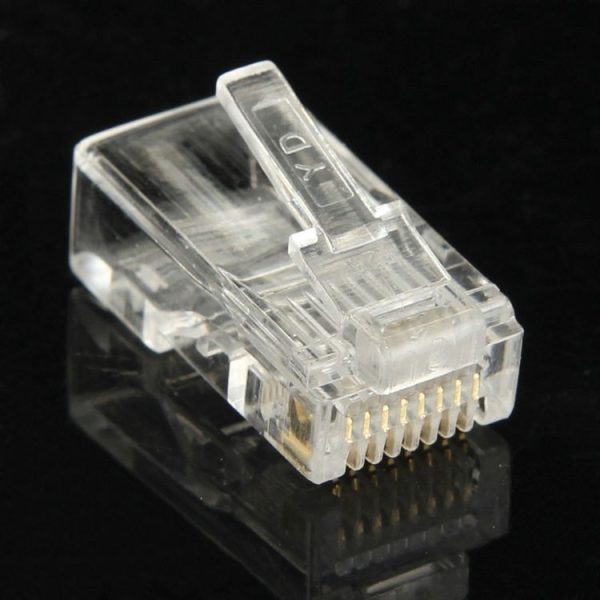 100pcs / Pack RJ45 Connector Modular Plug, Gold: 3u